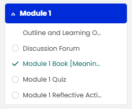 Moodle - Activity Completion - Student View - Site Index